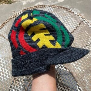 Y2K Element Operator Rasta Beanie Hat Black Skater-Snowbaorder Watch Cap